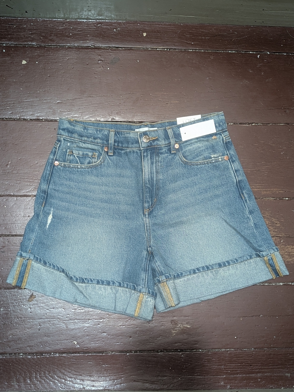 Denim Rolled-Hem Women’s Shorts - Blue